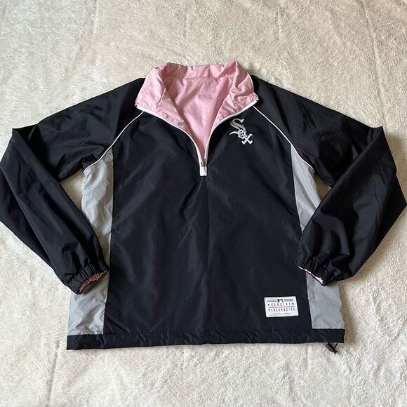MLB Chicago White Sox Reversible Windbreaker Baseball Women’s Pullover Sweatshir - Picture 1 of 8